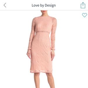 Pink midi lace dress